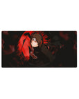 Mouse pad featuring Itachi Uchiha, 32x16 inches, with his Sharingan and Akatsuki robe, capturing his enigmatic power.