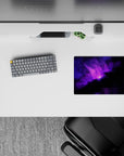 14x10 inches mouse pad in violet and inky black with a calm, dreamy glow for late-night work or gaming.