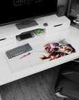 32x12 inches Honkai Impact 3rd mouse pad showing Astraea dashing forward with brushy blur.