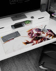 36x16 inches Honkai Impact 3rd desk pad featuring Astraea charging forward with red motion trails.