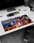 Megumin Konosuba anime mouse pad 32x16 inches, featuring explosive spells and vibrant colors, perfect for gaming setups.