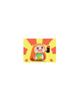 Classic anime girl mouse pad 14x10 inches with chibi hamster-hoodie girl and snack-time theme.