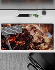 Striking 32x16 mouse pad combines Jeanne d'Arc Alter's wrath with sleek fiery design for impactful visuals