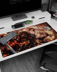 Blazing design on 40x20 mouse pad perfect for igniting your workspace with powerful anime energy