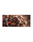 Streamlined Jeanne d'Arc Alter mouse pad 28x12 featuring blazing flames for dynamic workspace flair