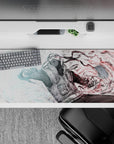 Anime desk pad 36x16 inches featuring Kakashi from Naruto, showcasing Chidori and Kamui in a dynamic sketch-style scene.