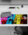 Persona anime chibi mouse pad, 32x12 inches, features iconic protagonists from P3P to Joker with vivid colors and nostalgia.