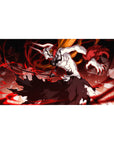 Ichigo Vasto Lorde form anime desk pad, Bleach, 40x20 inches, featuring a dynamic design with shattered glass and swirling energy.