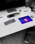Iconic 14x10 mouse pad celebrates Virtual Sunset's neon pillars and wireframe mountains in vivid detail