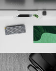 Small-sized 14x10 desk mat with geometric design adds serene, contemporary energy to any desk or workspace
