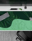 Nature-inspired 40x20 desk pad showcases minimalist grassland motifs with modern geometric precision for a serene workspace vibe