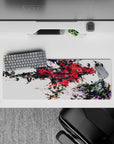 32x12 inches mouse pad with Tokyo Ghoul design, featuring Touka surrounded by red and black splashes for an artistic and powerful desk aesthetic.