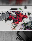 40x20 inches mouse pad with Tokyo Ghoul design, blending red and black splashes around Touka to capture the chaos and elegance of inner turmoil.