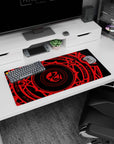 Anime mouse pad 32x16 inches featuring Gremory magic circle from High School DxD, crimson symbols on black background.