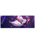 32x12 inch mouse pad featuring Shinobu Kocho in delicate purples and her signature butterfly cloak design