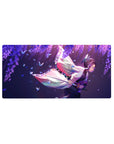 32x16 inch mouse pad featuring Shinobu Kocho, the Butterfly Hashira, in a stunning blend of purples and blues