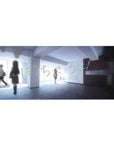 36x16 inches anime desk pad with school hallway scene, Japanese lettering, and calm slice-of-life layout.