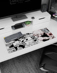 32x12 inches Naruto anime mouse pad showing Naruto mid-strike, kunai flashing, cloak and wraps in motion.