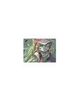 Classic anime girl mouse pad 14x10 inches with blonde hair, green eyes, cap, and sleeveless outfit.