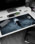 Premium 40x20 inch desk pad with bold Ultra Instinct design, perfect for dramatic workspace setups