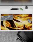 32x16 inches mouse pad showcasing the moment Shenron is summoned, with a breathtaking golden sky and the eternal dragon.
