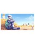 Anime mouse pad 32x16 inches featuring Kakashi Hatake watching Team 7 in a sunlit wheat field, evoking nostalgia.