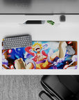Powerful 32x12 mouse pad features Gear 5 Luffy's limitless strength for One Piece enthusiasts