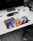 Dynamic Gear 5 Luffy artwork on 28x12 mouse pad perfect for celebrating Luffy's iconic form