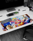 Energetic artwork on 36x16 mouse pad captures Gear 5 Luffy's boundless energy in vivid detail
