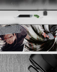 High-energy 36x16 desk pad highlighting speed and precision of rival shinobi for striking anime style