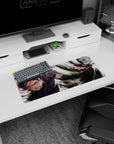 Dramatic shinobi confrontation artwork on 28x12 mouse pad perfect for fans of Naruto's rivalries