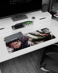 Swirling shinobi battle on 32x12 mouse pad ideal for fans of Naruto's dramatic action scenes