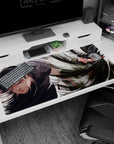Intense rivalry design on 40x20 desk pad perfect for fans of high-stakes Naruto confrontations