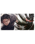 Tornado of Rivalry mouse pad 32x16 featuring intense shinobi confrontation for dynamic gaming sessions