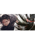 Tornado of Rivalry desk pad 36x16 with powerful shinobi clash for immersive action-themed decor