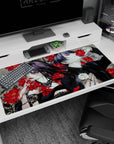 Tokyo Ghoul-inspired design on 40x20 desk pad perfect for adding tragic beauty and bold sophistication to your setup or decor