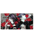 Touka and Tsukiyama Rose Elegy Desk Pad 32x16 featuring radiant roses for gaming or workspace energy with anime edge