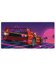 Retro Sunset Racer mouse pad 32x16 featuring bold sunset racer for gaming or workspace energy with flair