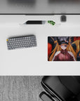 Anime mouse pad featuring Asuka Langley from Evangelion with EVA Unit-02 in 14x10 inches, perfect for fans.