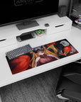 Asuka Langley anime mouse pad, 32x12 inches, featuring her bold look with eyepatch and EVA Unit-02, perfect for Evangelion fans.