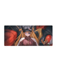 Anime mouse pad featuring Asuka Langley and EVA Unit-02 from Evangelion, size 28x12 inches, with deep reds and purples.