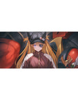 Anime mouse pad 36x16 inches featuring Asuka Langley and EVA Unit-02 from Evangelion with bold reds and purples.