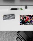 Persona 5 anime mouse pad 14x10 inches featuring Joker and crew, vibrant pop art design with punchy reds and neon outlines.