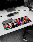 Anime mouse pad 32x12 inches featuring Persona 5's Joker and crew in vibrant pop art style, perfect for fans.