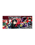 Anime mouse pad featuring Persona 5's Joker and crew in vibrant pop art style, sized 28x12 inches.