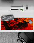 32x12 inches mouse pad with Guts surrounded by chaotic flames, capturing the raw energy of the Berserker Armor, perfect for igniting your workspace.