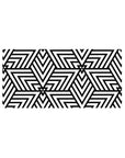 Mouse pad featuring interlocking black and white triangles in a geometric illusion design, 32x16 inches, adding bold, modern style to your desk.
