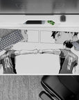 Crisp black-and-white anime desk pad with dramatic manga spacing and intense teamwork vibe, 40x20 inches.