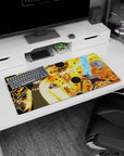 Modern 32x16 inches mouse pad featuring Naruto in full power mode, with glowing fiery energy and explosive raw power from his battle.