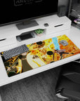 Artistic 36x16 inches desk pad with Naruto in full power, surrounded by raw energy and explosions, capturing epic battle intensity.